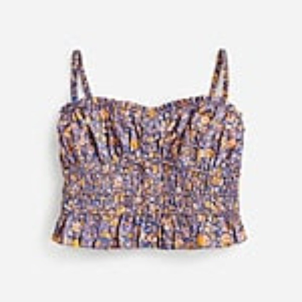 J Crew Cinched-waist cotton poplin tank top